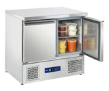 Prodis Low Energy Fully Ventilated 2 Door Compact Counter, Flat Top | EC-2SS-LE Refrigerated Counters - Double Door Prodis