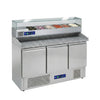 Prodis EC-3PIZZA-LE Low Energy Ventilated 3 Door Granite Top Pizza Prep Table With 6 x 1/4GN Topping Unit | EC-3PIZZA-LE Pizza Prep Counters - 3 Door Prodis