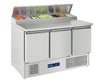 Prodis Fully Ventilated 3 Door Compact Prep Table 8 x 1/6GN Topping Well | EC-3PREP-LE Saladette Counters Prodis