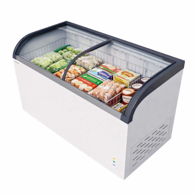 Empire Sliding Curved Glass Lid Display / Ice Cream Chest Freezer 445 Litre Capacity - EMP-CF520Q-GT Display Chest Freezers Empire