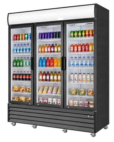 Empire Triple Door Upright Display Fridge Cooler – Commercial Glass Door Merchandiser | CL-2000WC Upright Triple Glass Door Chillers Empire