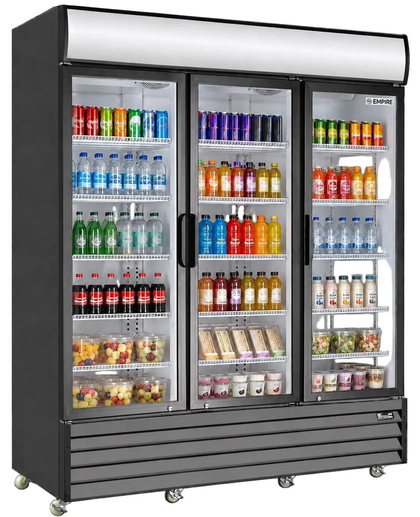 Empire Triple Door Upright Display Fridge Cooler – Commercial Glass Door Merchandiser | CL-2000WC Upright Triple Glass Door Chillers Empire
