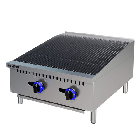 Empire 2 Burner Gas Countertop Chargrill Charbroiler 600mm Wide - EMP-RFS-24-R-OZ Charcoal Grills Empire   