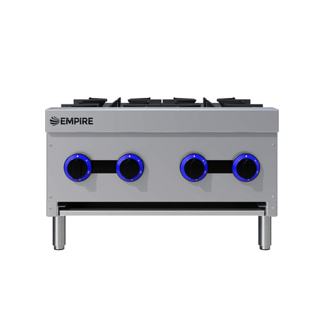 Empire 4-Burner Commercial Gas Boiling Hob – Countertop Cooker Natural Gas & LPG | EMP-XRB-4-OZ-M Commercial Boiling Tops & Gas Hobs Empire