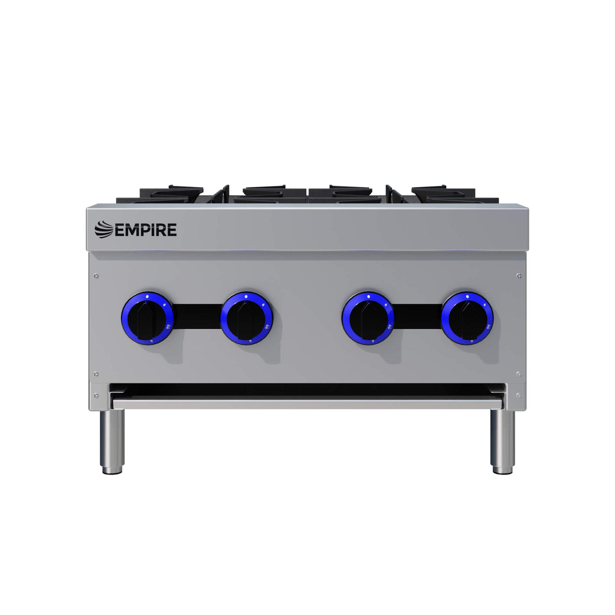 Empire 4-Burner Commercial Gas Boiling Hob – Countertop Cooker Natural Gas & LPG | EMP-XRB-4-OZ-M - Graded Item