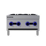 Empire 4-Burner Commercial Gas Boiling Hob – Countertop Cooker Natural Gas & LPG | EMP-XRB-4-OZ-M - Graded Item