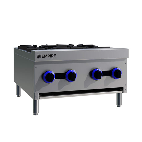 Empire 4-Burner Commercial Gas Boiling Hob – Countertop Cooker Natural Gas & LPG | EMP-XRB-4-OZ-M Commercial Boiling Tops & Gas Hobs Empire