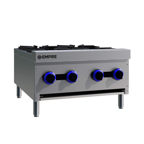 Empire 4-Burner Commercial Gas Boiling Hob – Countertop Cooker Natural Gas & LPG | EMP-XRB-4-OZ-M - Graded Item Commercial Boiling Tops & Gas Hobs Empire