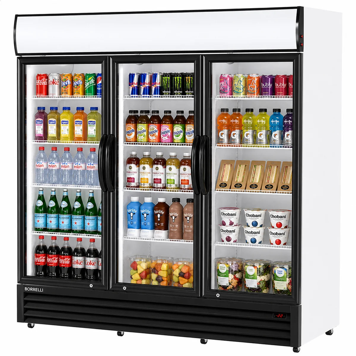 Empire Triple Door Upright Display Fridge Cooler – Commercial Glass Door Merchandiser | CL-1500WC Upright Triple Glass Door Chillers Empire Supplies