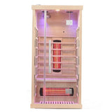 Empire 1-Person Infrared Sauna Cabin Compact – Hemlock Wood, Glass Front, Bluetooth & Full Spectrum Heating | EMP-S1 Infrared Saunas Empire