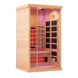 Empire 1-Person Infrared Sauna Cabin Compact – Hemlock Wood, Glass Front, Bluetooth & Full Spectrum Heating | EMP-S1 Infrared Saunas Empire