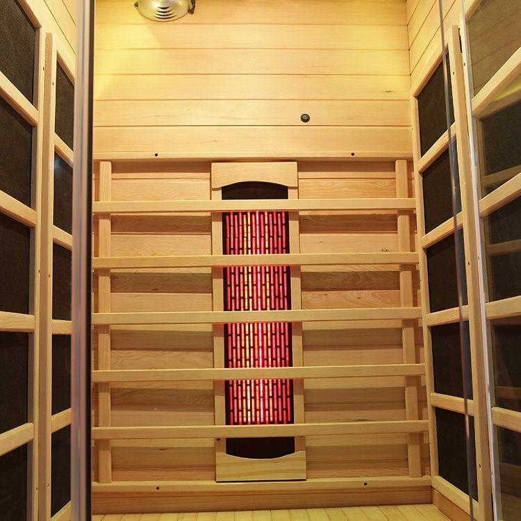 Empire 1-Person Infrared Sauna Cabin Compact – Hemlock Wood, Glass Front, Bluetooth & Full Spectrum Heating | EMP-S1 Infrared Saunas Empire