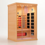 Empire 2-Person Infrared Sauna Cabin – Hemlock Wood, Glass Front, Bluetooth & Full Spectrum Heating | EMP-S2 Infrared Saunas Empire