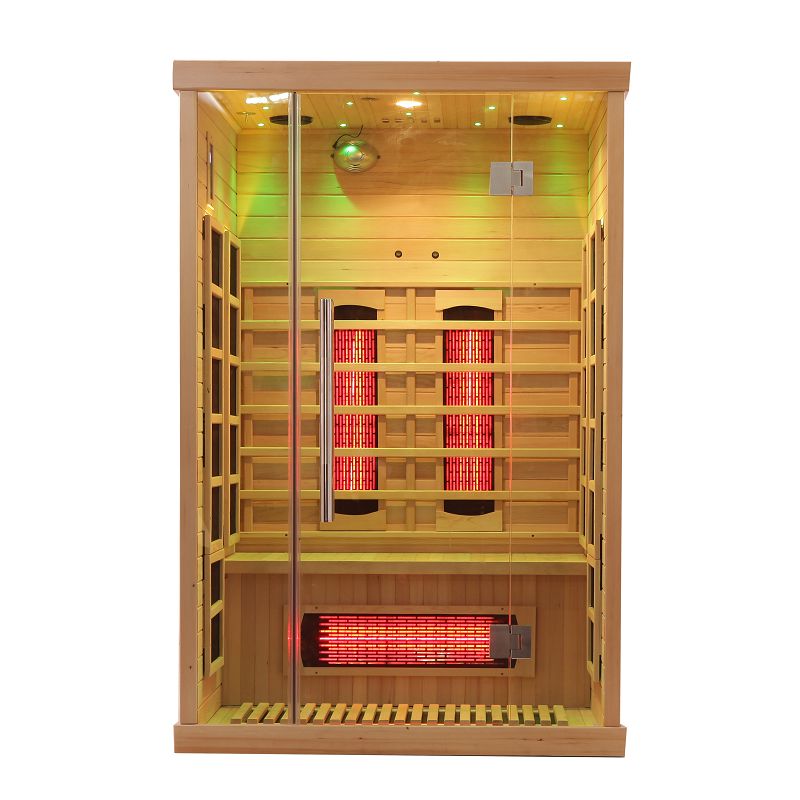 Empire 2-Person Infrared Sauna Cabin – Hemlock Wood, Glass Front, Bluetooth & Full Spectrum Heating | EMP-S2 Infrared Saunas Empire