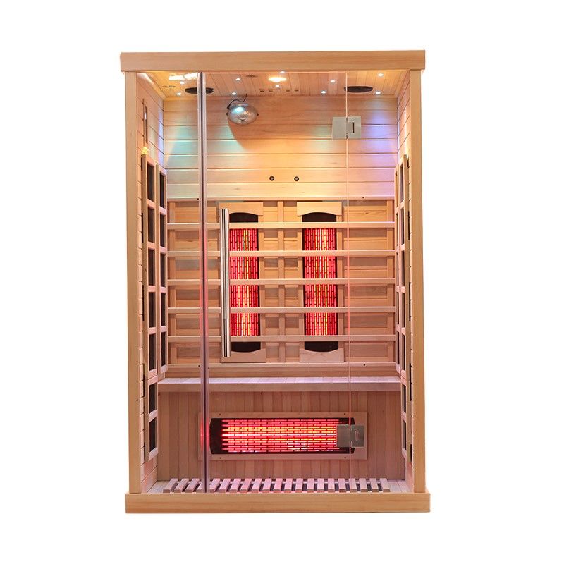 Empire 2-Person Infrared Sauna Cabin – Hemlock Wood, Glass Front, Bluetooth & Full Spectrum Heating | EMP-S2 Infrared Saunas Empire