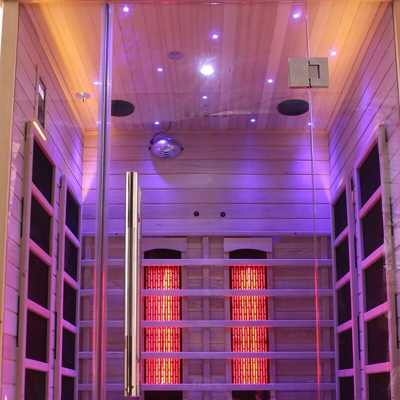 Empire 2-Person Infrared Sauna Cabin – Hemlock Wood, Glass Front, Bluetooth & Full Spectrum Heating | EMP-S2 Infrared Saunas Empire