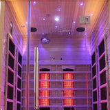Empire 2-Person Infrared Sauna Cabin – Hemlock Wood, Glass Front, Bluetooth & Full Spectrum Heating | EMP-S2 Infrared Saunas Empire
