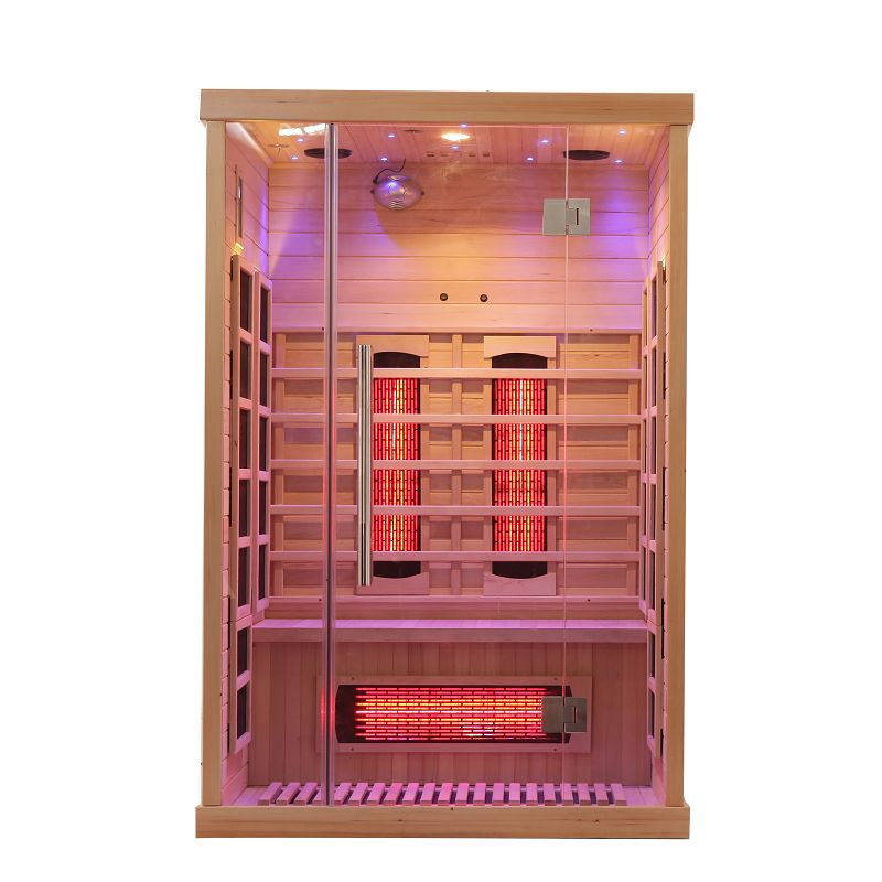 Empire 2-Person Infrared Sauna Cabin – Hemlock Wood, Glass Front, Bluetooth & Full Spectrum Heating | EMP-S2 Infrared Saunas Empire