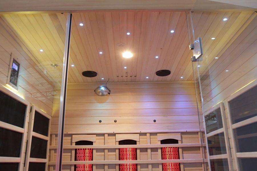 Empire 3-Person Infrared Sauna Cabin – Hemlock Wood, Glass Front, Bluetooth & Full Spectrum Heating | EMP-S3 Infrared Saunas Empire