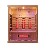 Empire 3-Person Infrared Sauna Cabin – Hemlock Wood, Glass Front, Bluetooth & Full Spectrum Heating | EMP-S3 Infrared Saunas Empire