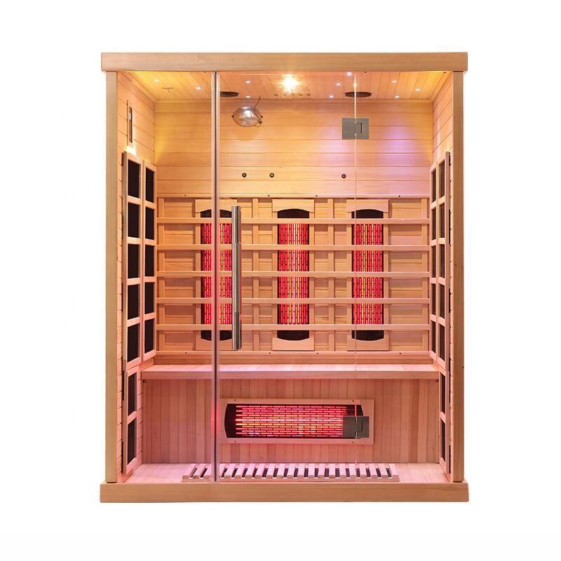 Empire 3-Person Infrared Sauna Cabin – Hemlock Wood, Glass Front, Bluetooth & Full Spectrum Heating | EMP-S3 Infrared Saunas Empire
