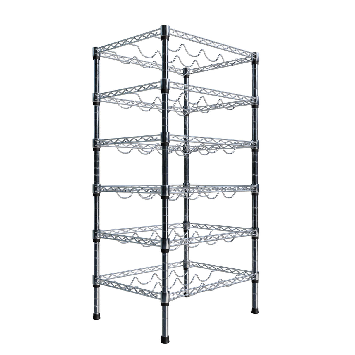 Empire Adjustable 6 Tier Chrome Wire Wine Bottle Rack 24 Bottle Capacity - EMP-WRACK6 Chrome Wire Shelving and Racking Empire   