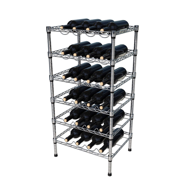 Empire Adjustable 6 Tier Chrome Wire Wine Bottle Rack 24 Bottle Capacity - EMP-WRACK6 Chrome Wire Shelving and Racking Empire   