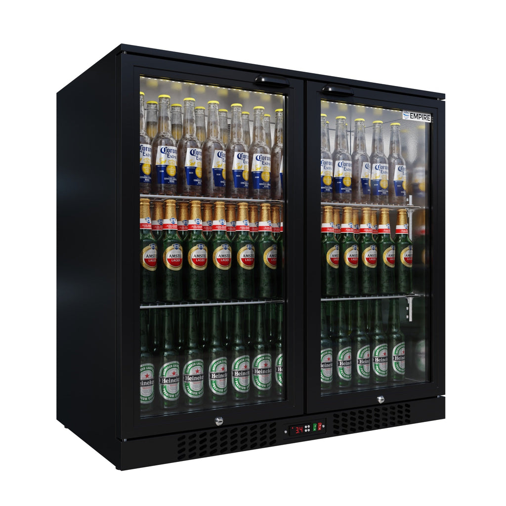 Empire Double Door 208L Bottle Cooler – Hinged Door Commercial Back Bar Fridge | CL-210H - Graded Item