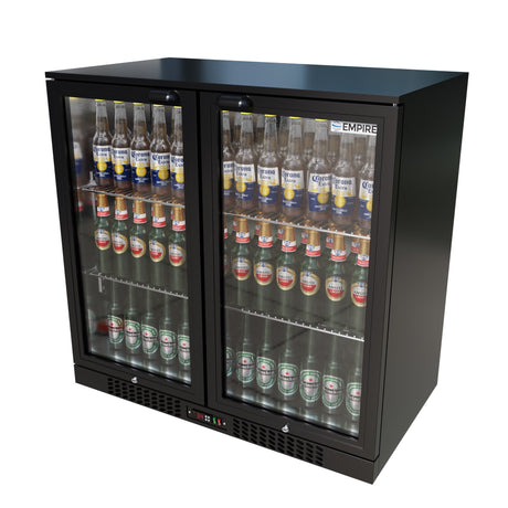 Empire Double Door 208L Bottle Cooler – Hinged Door Commercial Back Bar Fridge | CL-210H - Graded Item