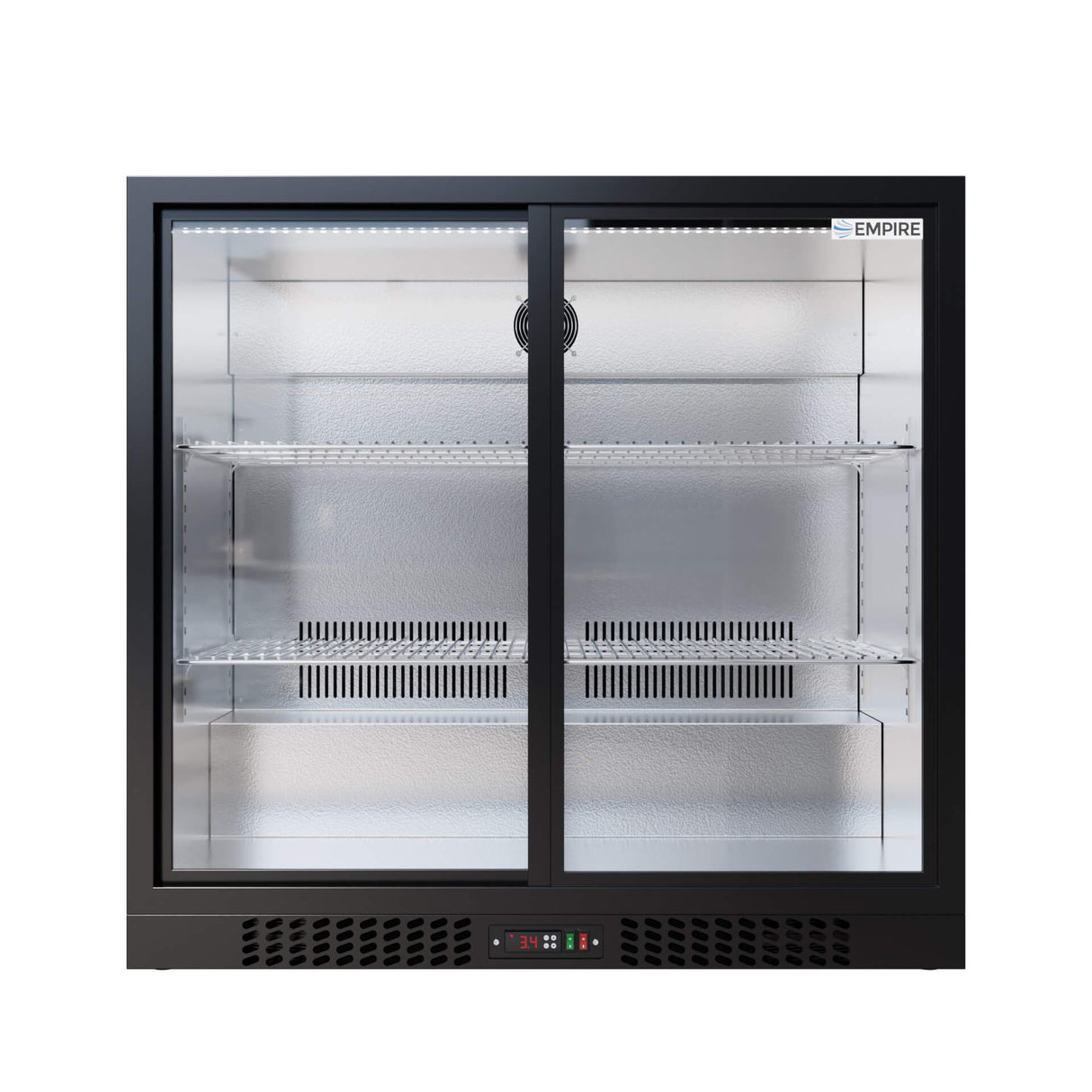 Empire Core Double Door 208L Bottle Cooler – Sliding Door Commercial Back Bar Fridge | CL-210S-P Double Door Bottle Coolers Empire