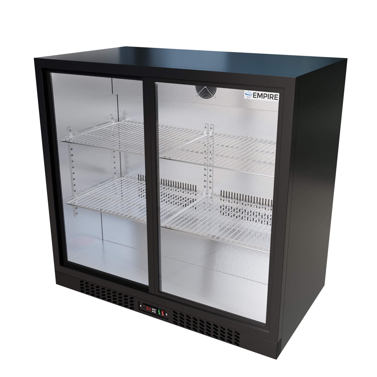 Empire Core Double Door 208L Bottle Cooler – Sliding Door Commercial Back Bar Fridge | CL-210S-P Double Door Bottle Coolers Empire