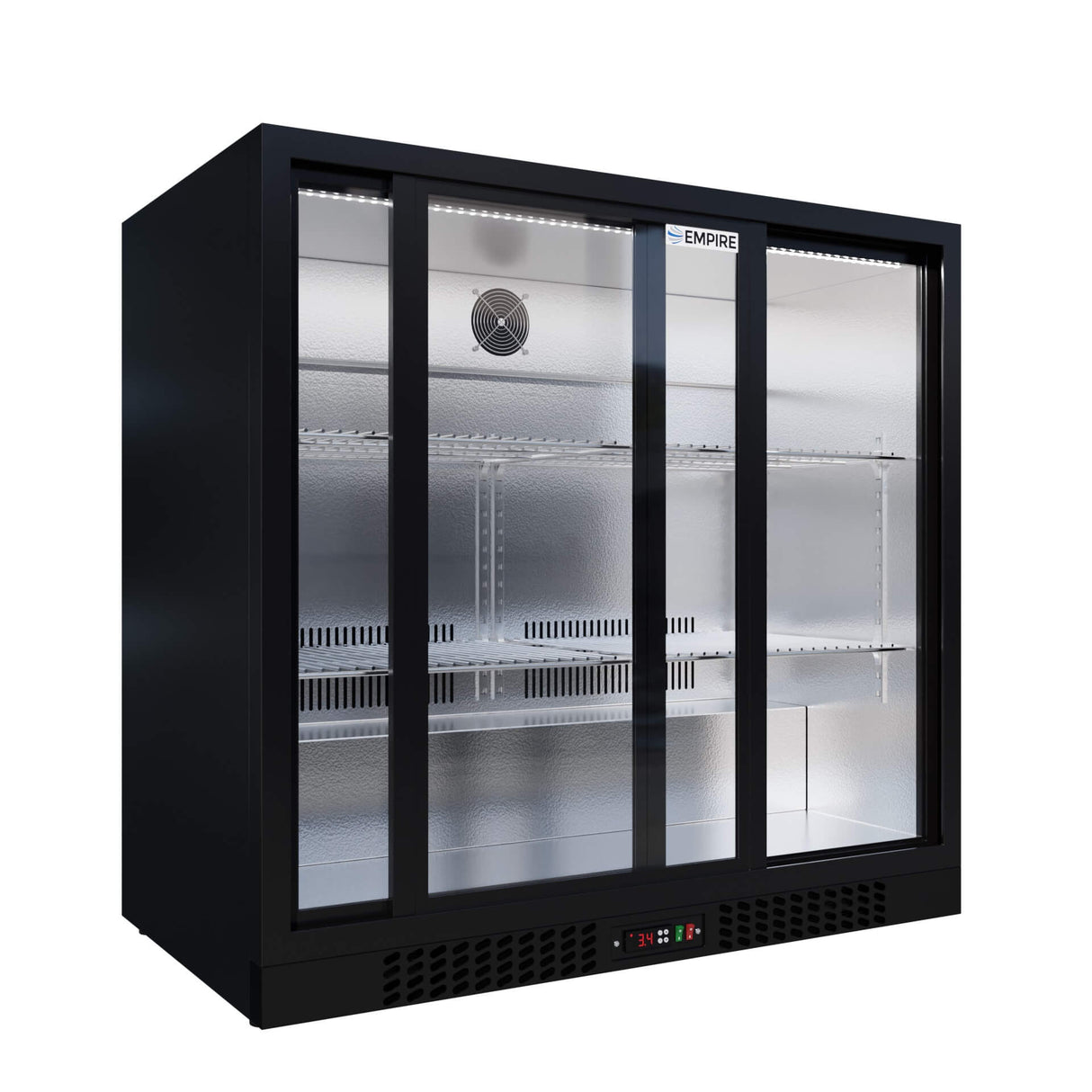 Empire Core Double Door 208L Bottle Cooler – Sliding Door Commercial Back Bar Fridge | CL-210S-P Double Door Bottle Coolers Empire