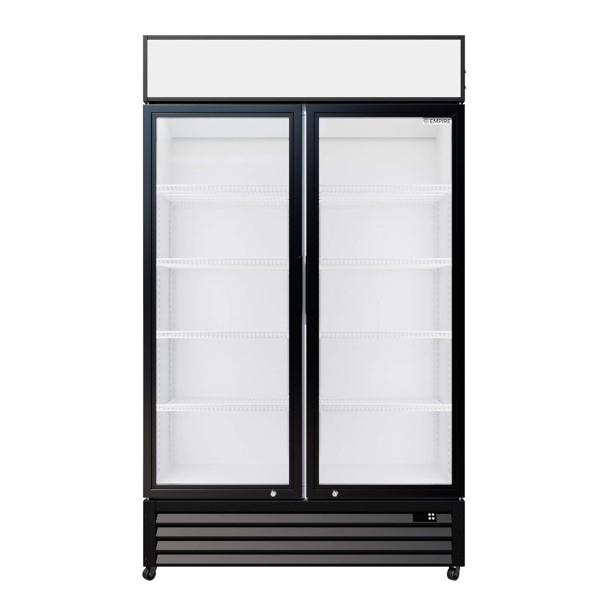 Empire Double Door Display Cooler Hinged – B Energy Rated Commercial Fridge with Merchandising Canopy | CL-690A - Graded Item