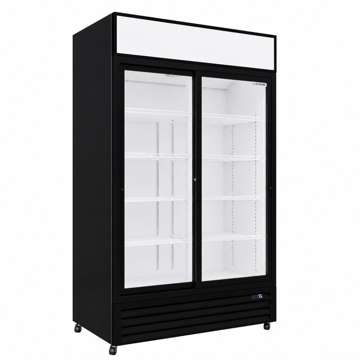 Empire Double Door Display Cooler Sliding – B Energy Rated Commercial Fridge with Merchandising Canopy | CL-690B Upright Double Glass Door Chillers Empire
