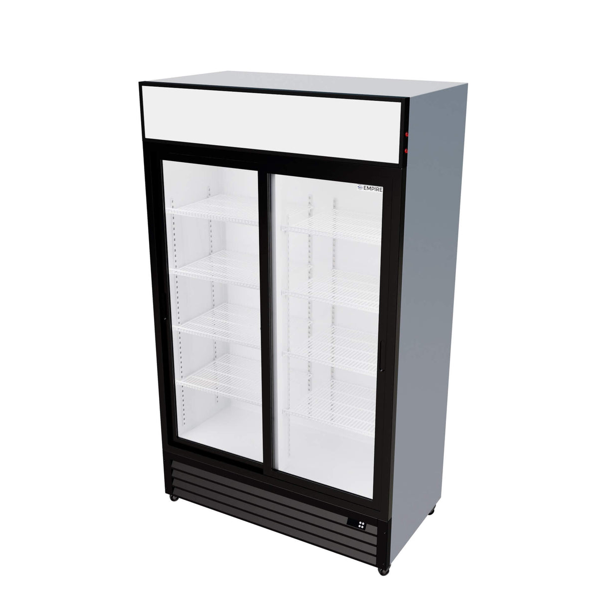Empire Double Door Display Cooler Sliding – B Energy Rated Commercial Fridge with Merchandising Canopy | CL-690B - Graded Item