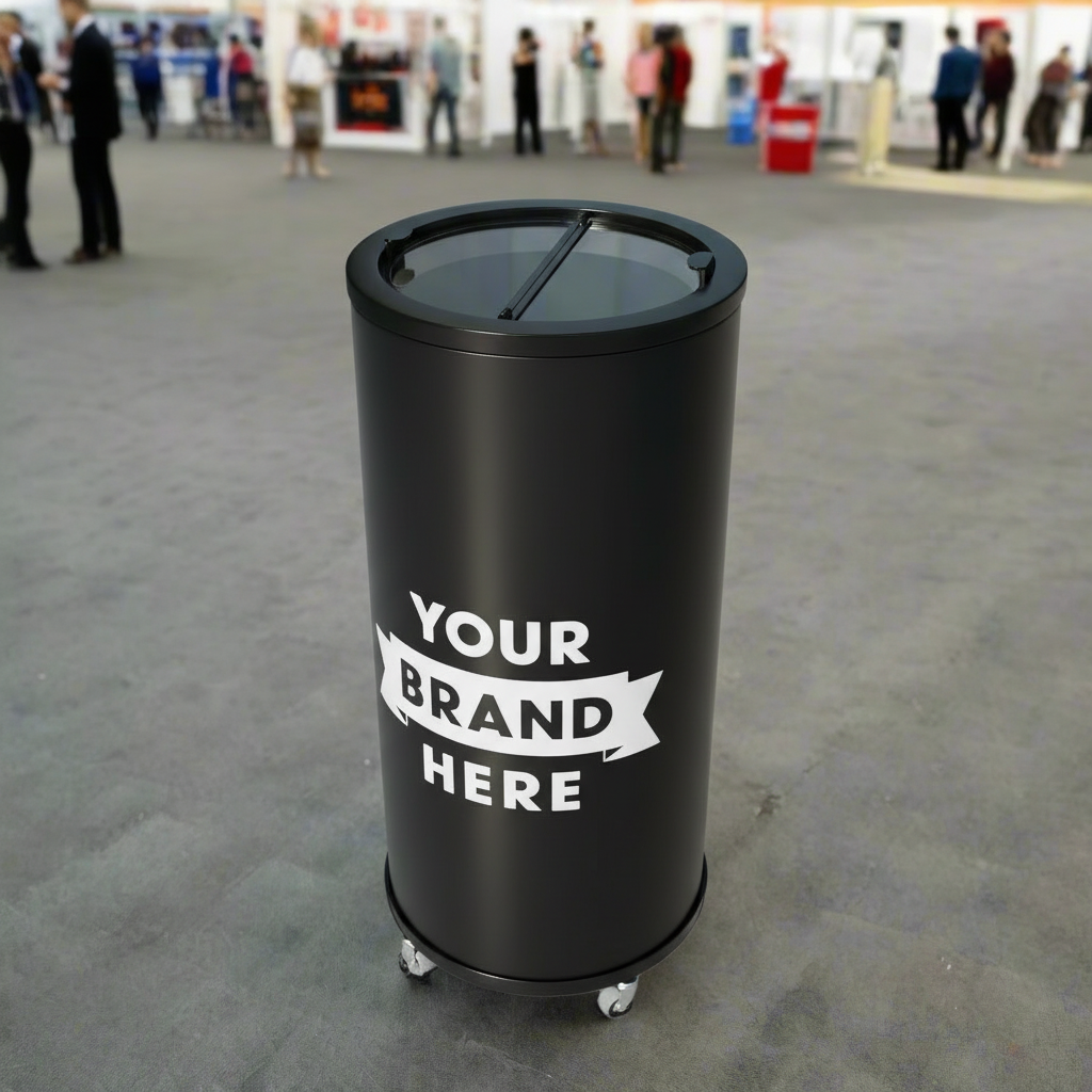 Empire Drinks Can Bottle Dump Impulse Barrel Mobile Cooler Black - EMP-CC77 Single Door Bottle Coolers Empire