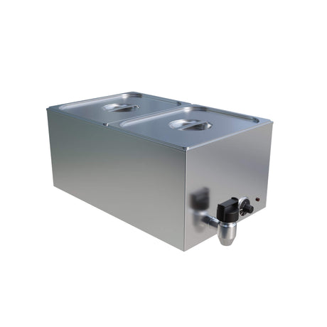 Empire Electric Wet Well Bain Marie with Drain Tap and 2 x 1/2 GN Pans & Lids - EMP-BM2PS Bain Maries Empire   