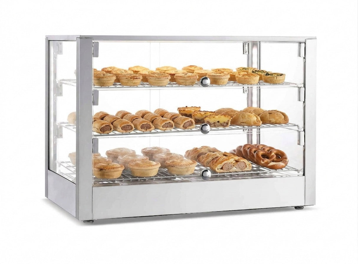 Empire Heated Countertop Food Display Pie Deli Cabinet 3 Shelf 115 Litre - EMP-115-C Pie Display Cabinets Empire