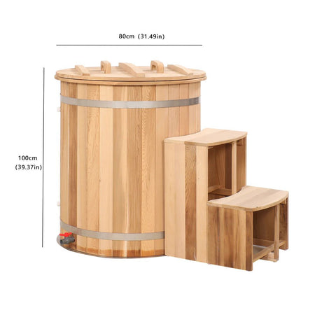 Empire Ice Bath – Cedar Wood Cold Plunge with 304 Stainless Steel Liner & Step Ladder | EMP-IB1 Ice Baths & Cold Plunges Empire