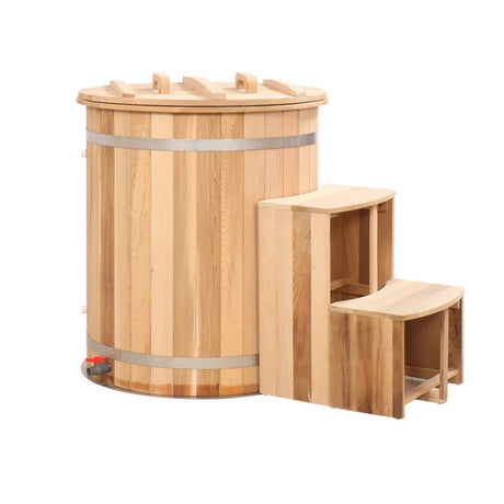 Empire Ice Bath – Cedar Wood Cold Plunge with 304 Stainless Steel Liner & Step Ladder | EMP-IB1 Ice Baths & Cold Plunges Empire