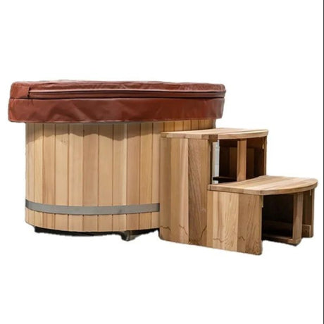 Empire Ice Bath Large – Cedar Wood Cold Plunge with 304 Stainless Steel Liner & Step Ladder | EMP-IB3 Ice Baths & Cold Plunges Empire