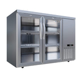 Empire High Capacity Stainless Steel Double Door Bottle Cooler Hinged Undercounter Low Height Side Cooling - CL-305HR - Graded Item Double Door Bottle Coolers Empire