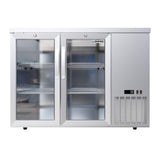 Empire High Capacity Stainless Steel Double Door Bottle Cooler Hinged Undercounter Low Height Side Cooling - CL-305HR - Graded Item Double Door Bottle Coolers Empire