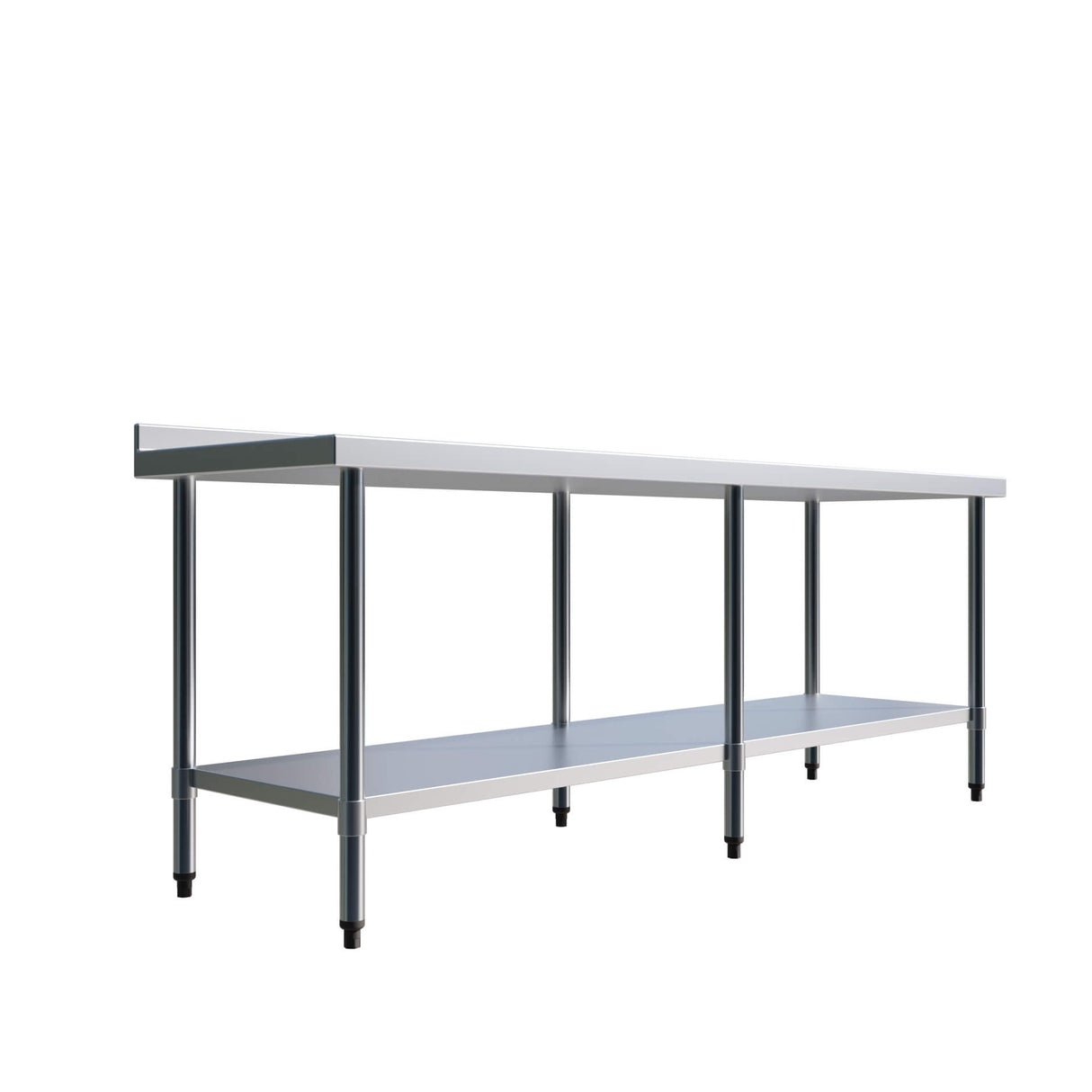 Empire 2100mm Premium Stainless Steel Wall Prep Table with Undershelf & Upstand Kitchen Bench - P-SSWT-210 Stainless Steel Wall Tables Empire
