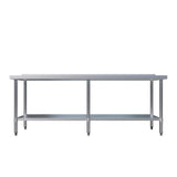 Empire Premium Stainless Steel Wall Prep Table 2100mm Wide with Upstand - P-SSWT-210