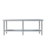 Empire 2100mm Premium Stainless Steel Wall Prep Table with Undershelf & Upstand Kitchen Bench - P-SSWT-210 Stainless Steel Wall Tables Empire