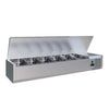 Empire Refrigerated Counter Top Servery Prep Unit 3 x 1/3 & 1 x 1/2 GN Stainless Steel Lid - EMP-VRX1200380SL VRX Topping Units Empire   