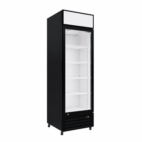 Empire Single Door Display Cooler – B Energy Rated 375L Commercial Fridge with Merchandising Canopy | CL-370 Upright Double Glass Door Chillers Empire