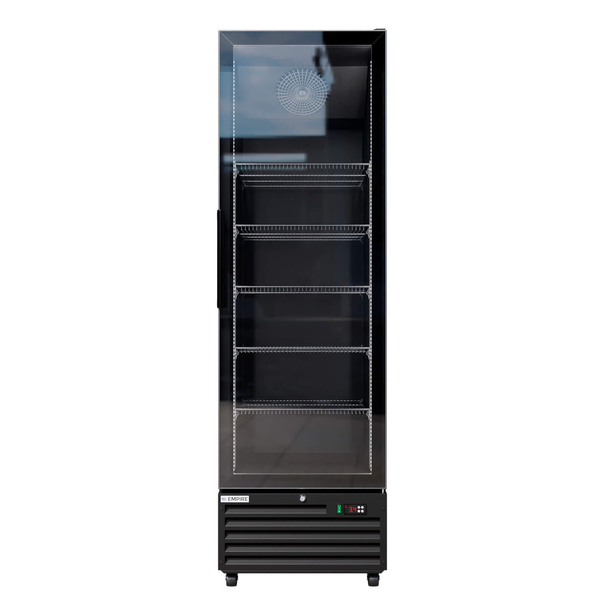Empire Single Door Upright Display Cooler – Commercial Glass Door Fridge Merchandiser Black | CL-400W Upright Single Door Bottle Coolers Empire