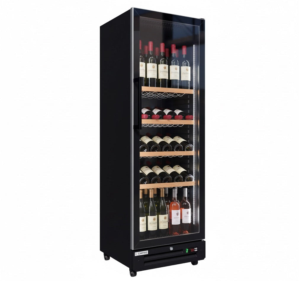 Empire Single Door Upright Wine Cooler – 78 Bottle 360L Commercial Display Fridge | CL-375WD